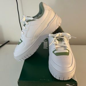Green & White Platform Puma Sneakers (never been worn)